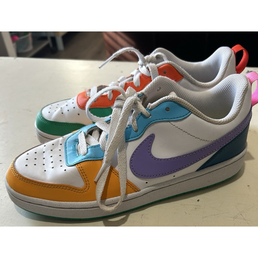 Nike‎ Court Borough Low RC BG Kids Casual Shoes Multi-Color Size 6Y EUC Colorful